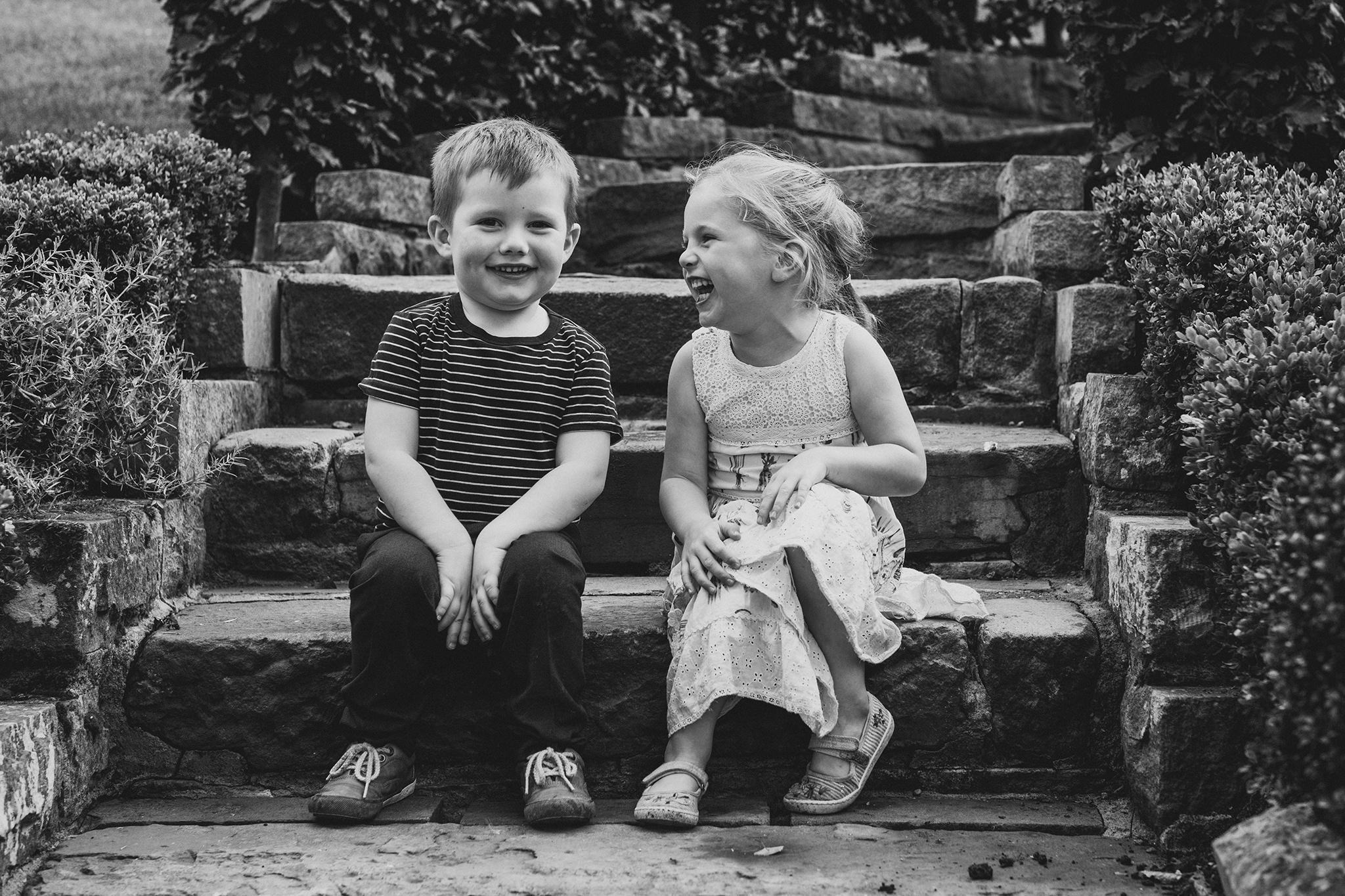 Children laughing at a wedding