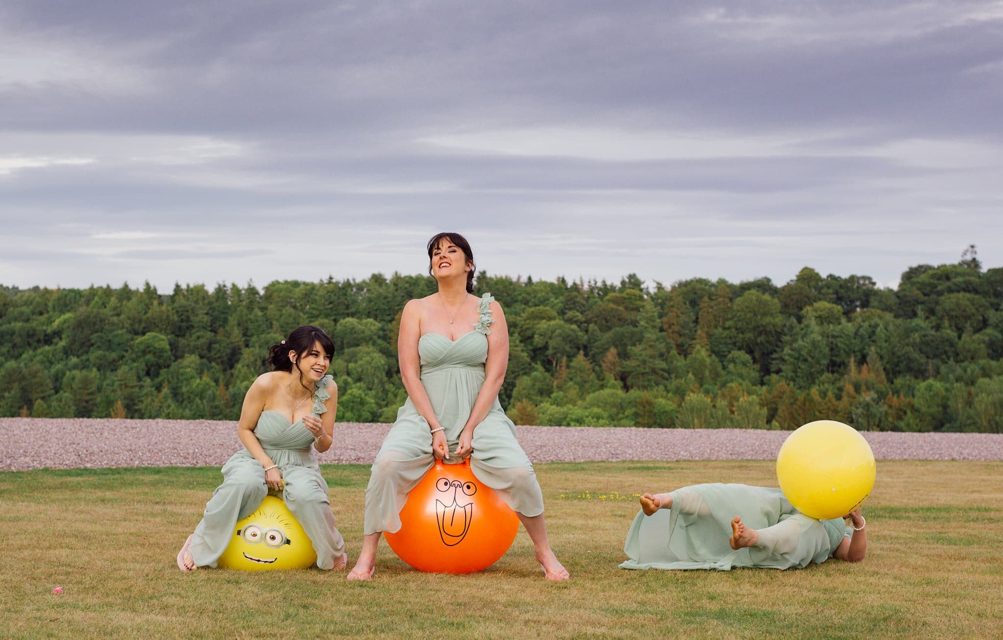 Space hopper wedding fun